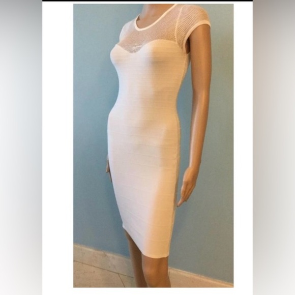 ETINCELLE. COUTURE  Pencil Cap sleeves Stretch Crochet Ladies Dress - Picture 12 of 12